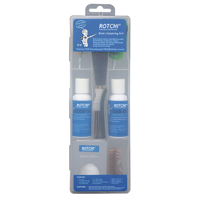 Набор для чистки пневматического пистолета с прозрачной коробкой и бутылкой с маслом